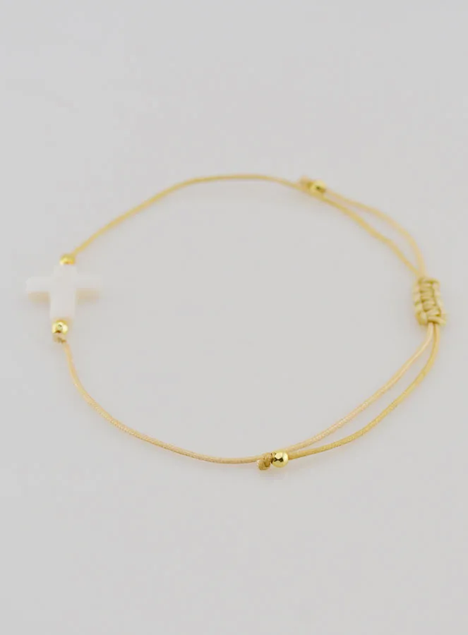 Armband mit Kreuz – Beige (pic 2)