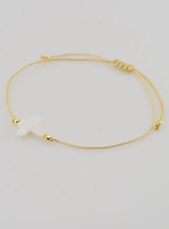 Armband mit Kreuz – Beige (pic 3)
