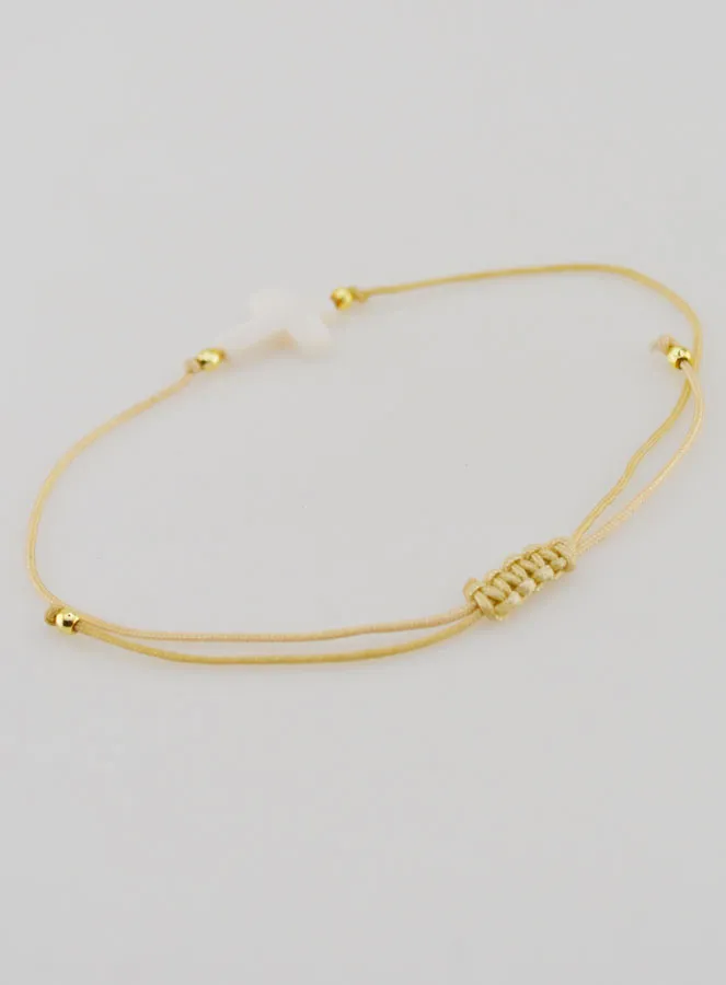 Armband mit Kreuz – Beige (pic 4)