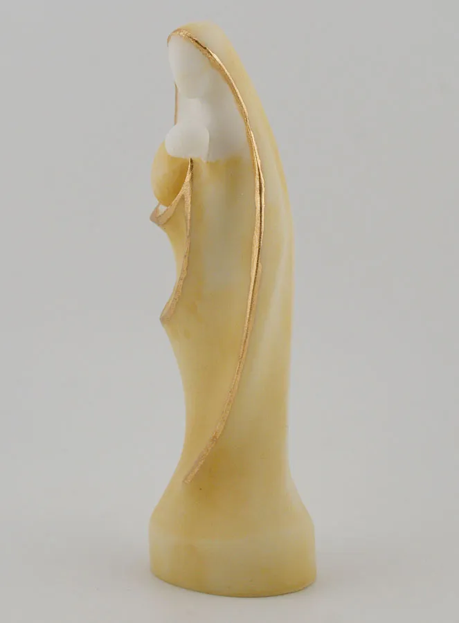 Statue Madonna mit Kind aus Bemaltem Alabaster – 12cm (pic 2)