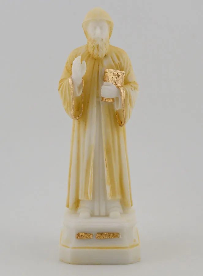 Figur des Heiligen Charbel aus Bemaltem Alabaster – 12cm (pic 1)