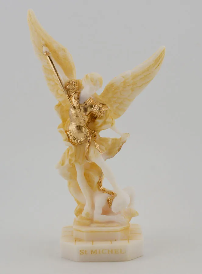 Figur des Heiligen Michael aus Bemaltem Alabaster – 12cm (pic 1)