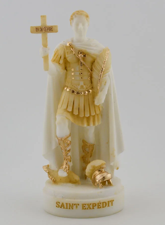 Figur des Heiligen Expeditus aus Bemaltem Alabaster – 12cm (pic 1)