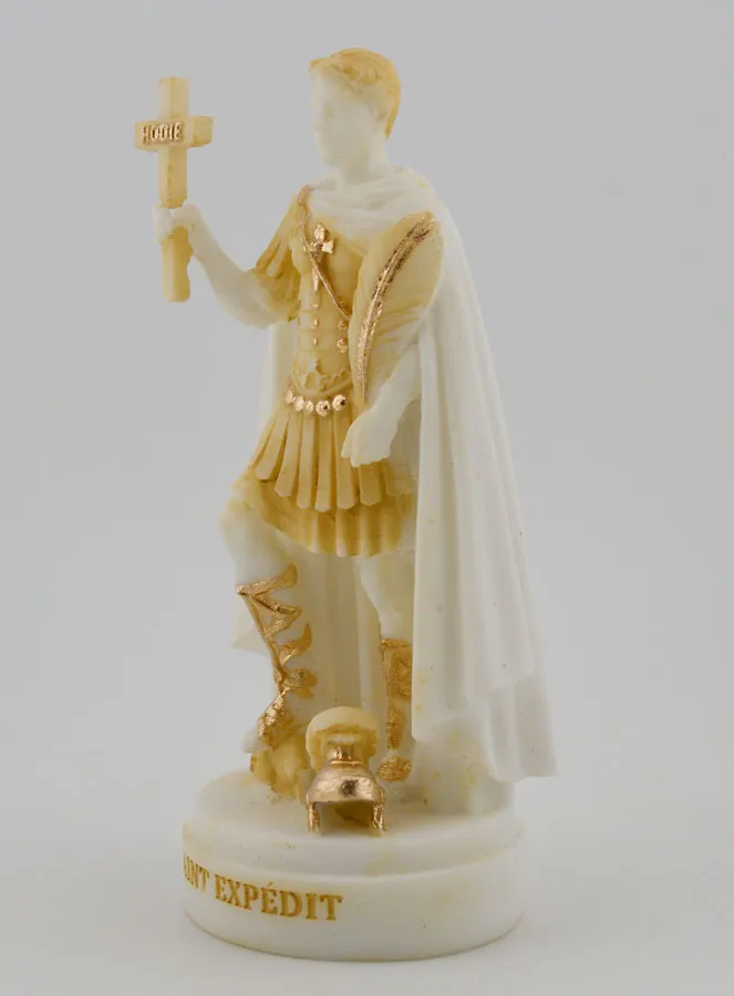 Figur des Heiligen Expeditus aus Bemaltem Alabaster – 12cm (pic 2)