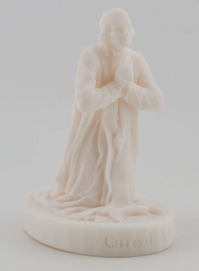 Alabaster Figur des Heiligen Pfarrers von Ars – 12cm (pic 3)