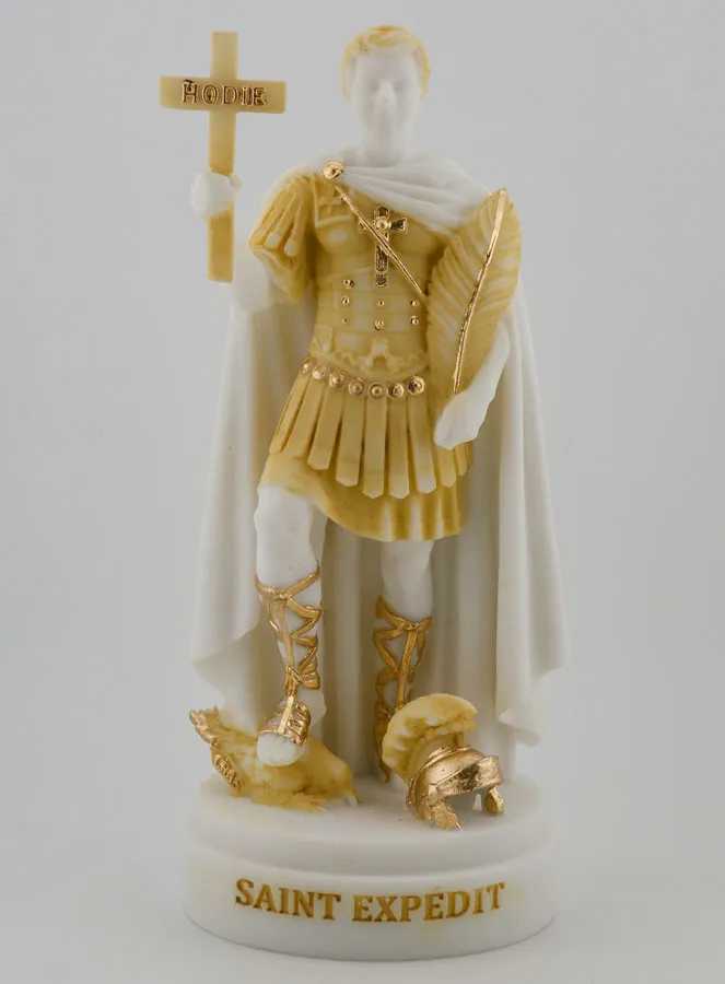 Figur des Heiligen Expeditus aus Bemaltem Alabaster – 19cm (pic 1)
