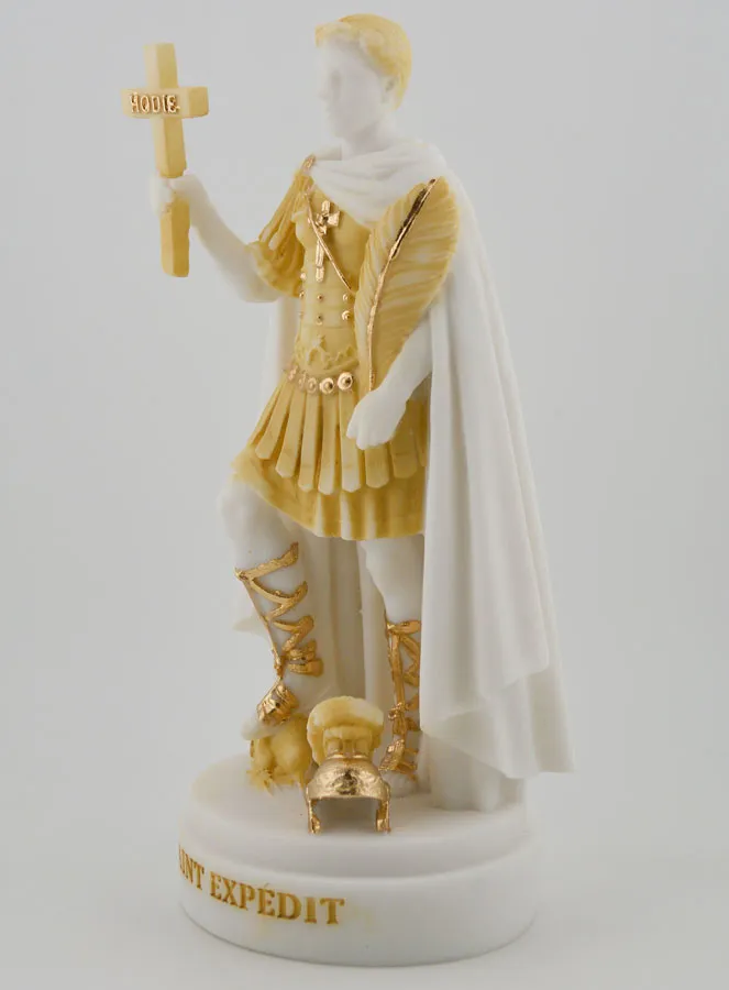 Figur des Heiligen Expeditus aus Bemaltem Alabaster – 19cm (pic 2)