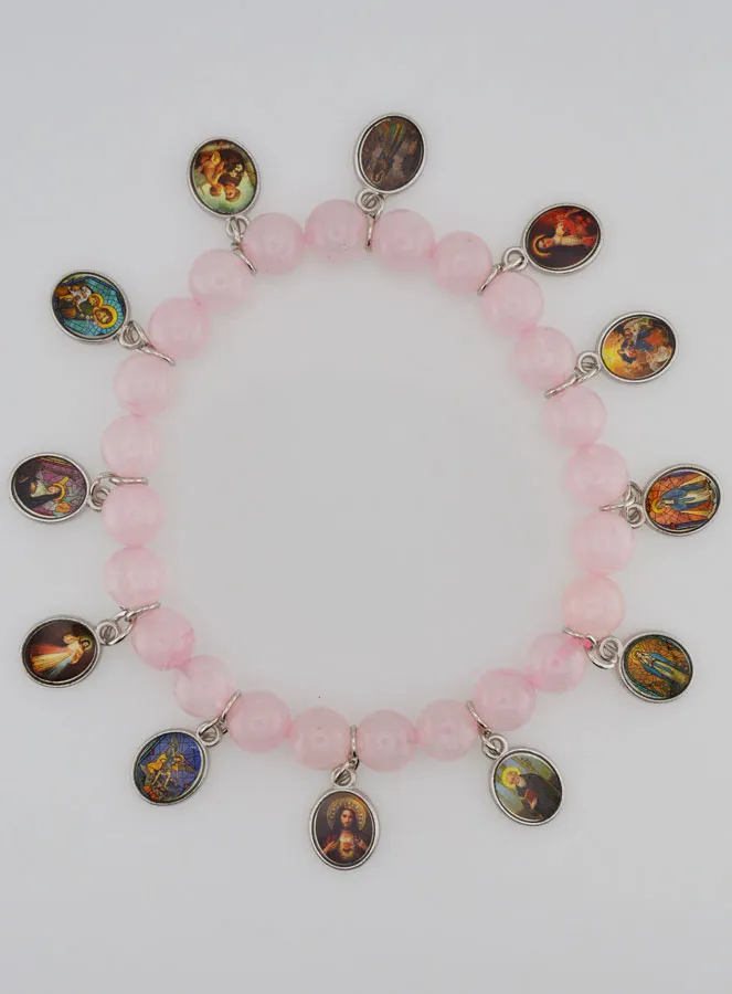 Armband der 12 Heiligen – Rosa Steine (pic 1)