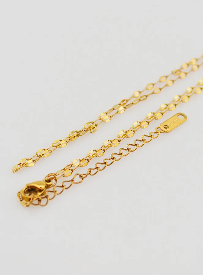 Goldfarbene Kette mit Sequin Gliederung – 60cm (pic 4)