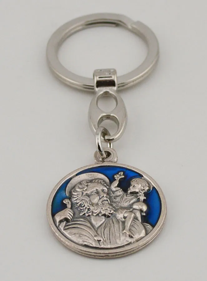 Schlüsselanhänger mit Emaille Heiliger Christophorus (pic 2)