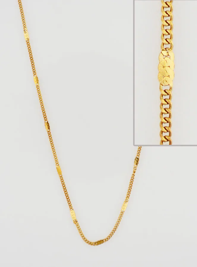 Goldfarbene Modekette im Panzerglied-Stil – 60cm (pic 1)