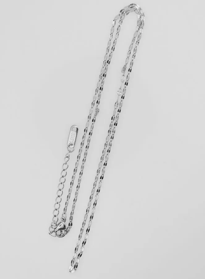 Silberfarbene Kette mit Sequin Gliederung – 50 cm (pic 2)