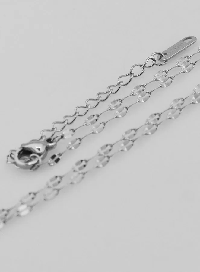 Silberfarbene Kette mit Sequin Gliederung – 50 cm (pic 3)