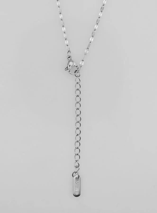 Silberfarbene Kette mit Sequin Gliederung – 50 cm (pic 4)