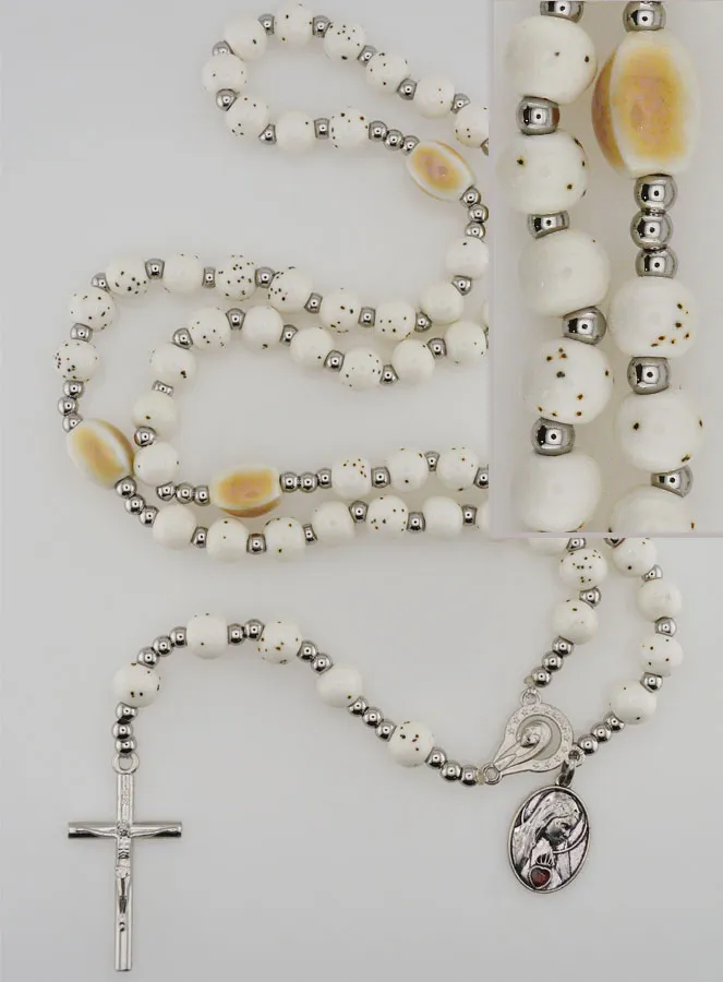 Elastischer Rosenkranz aus Keramik – Heiliges Herz Mariens (pic 1)