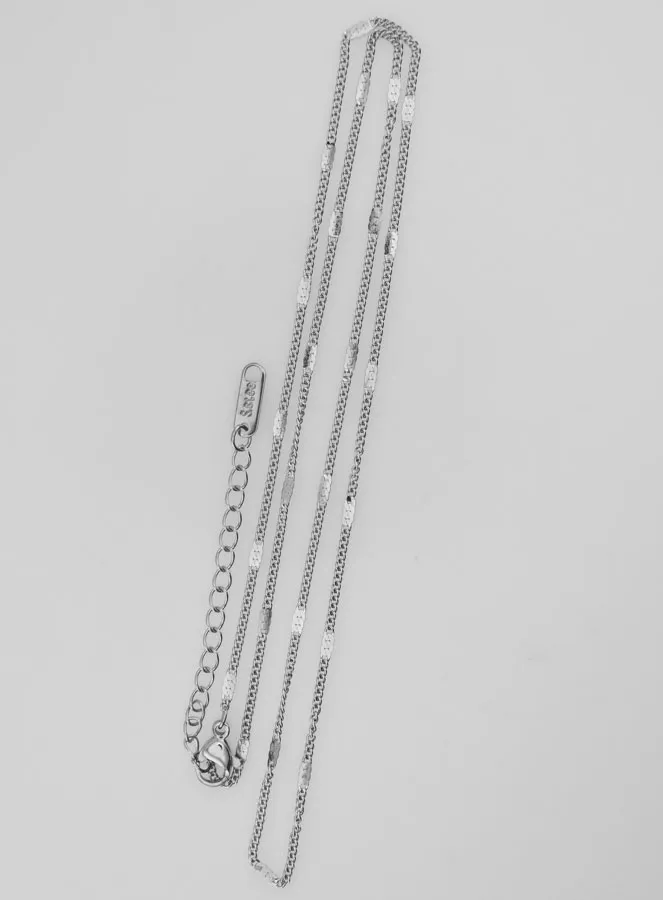Silberfarbene Panzer-Kette Modeschmuck – 50cm (pic 2)
