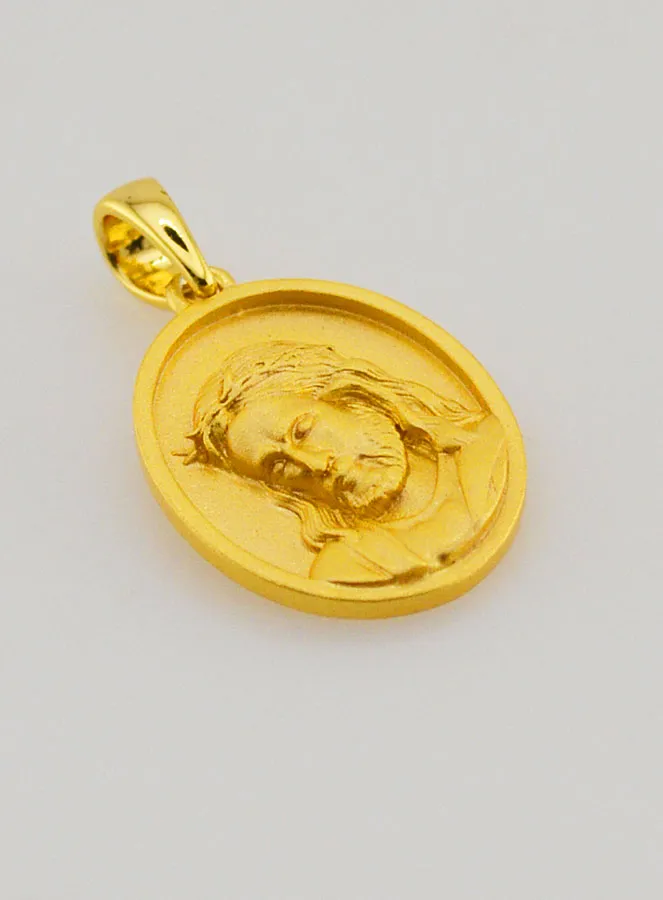Jesus Medaille aus Silber 18K Vergoldet – 16mm (pic 3)