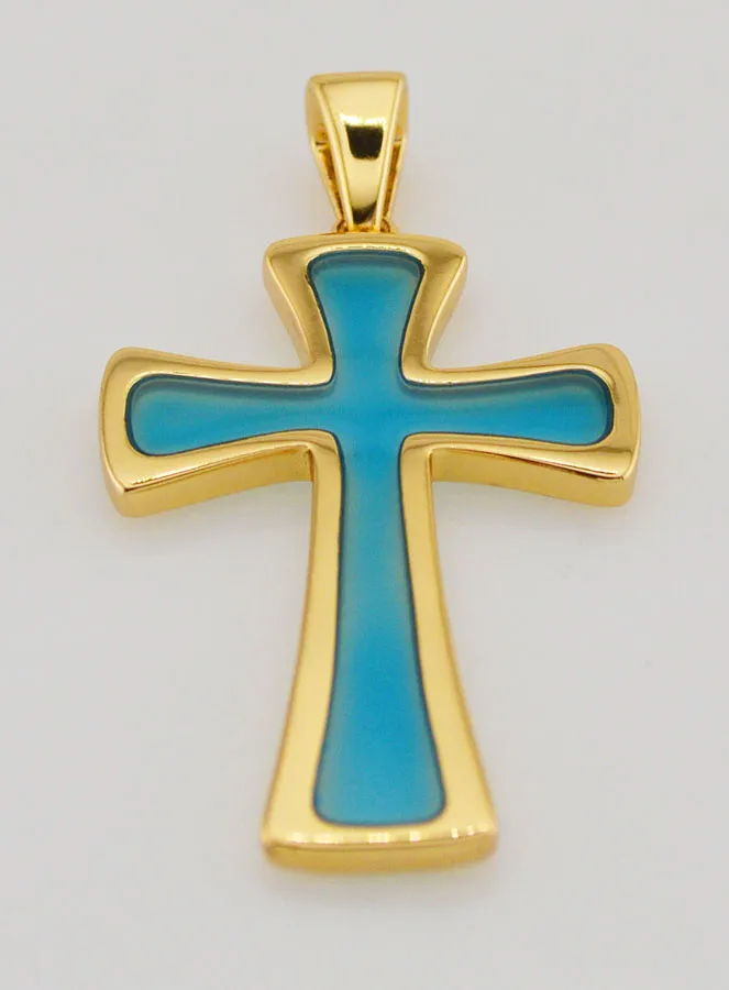 Kreuz-Anhänger 4cm – Türkis Blau (pic 2)