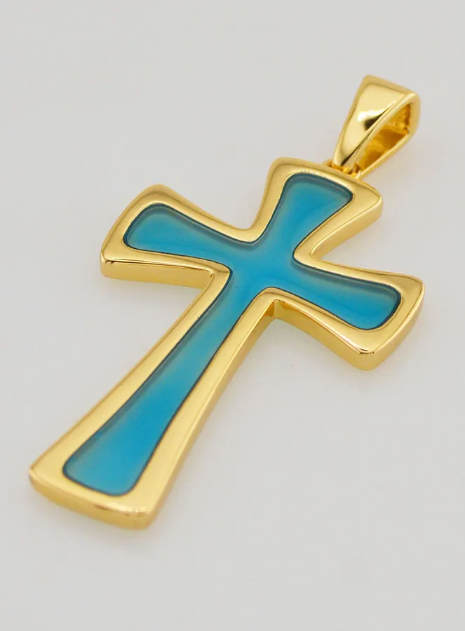 Kreuz-Anhänger 4cm – Türkis Blau (pic 4)