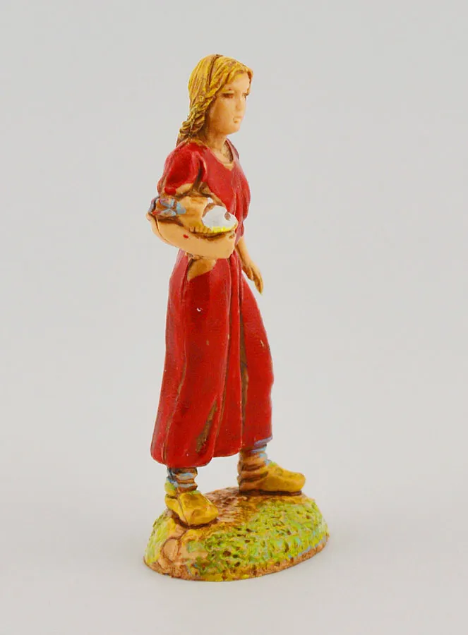 Krippenfigur Frau mit Korb – 6 cm (pic 3)