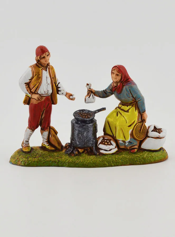Krippenfigur Kastanienverkäuferin – Höhe 6 cm (pic 1)