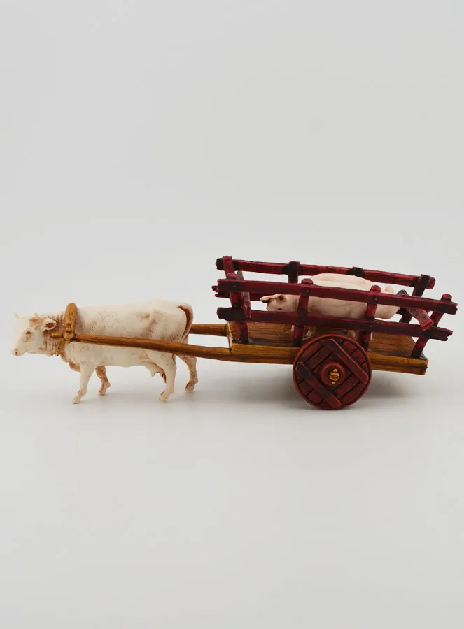 Weihnachts-Figur Ochsenkarre und Schweine – Höhe 6 cm (pic 1)