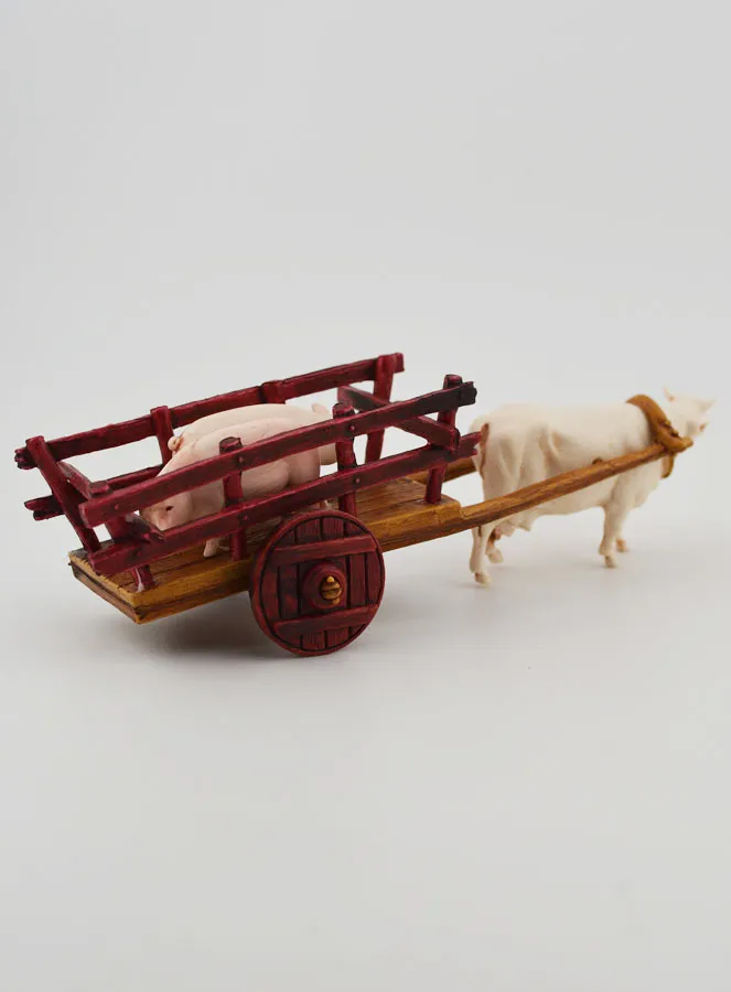 Weihnachts-Figur Ochsenkarre und Schweine – Höhe 6 cm (pic 4)