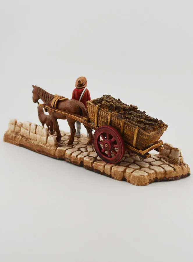 Krippenfigur Holzfäller mit Karren – Höhe 6 cm (pic 4)