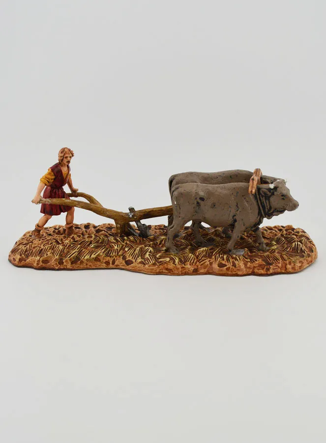 Krippenfigur Bauer mit Pflug – Höhe 6 cm (pic 1)