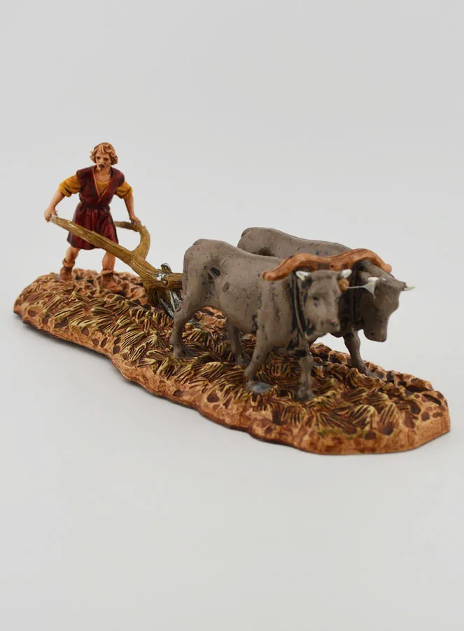 Krippenfigur Bauer mit Pflug – Höhe 6 cm (pic 2)