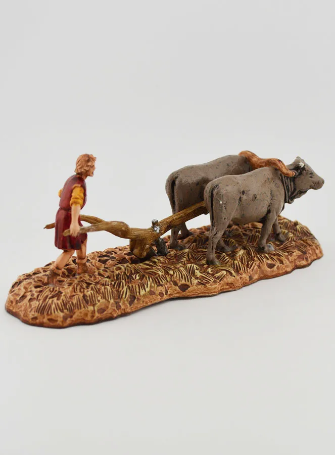 Krippenfigur Bauer mit Pflug – Höhe 6 cm (pic 3)