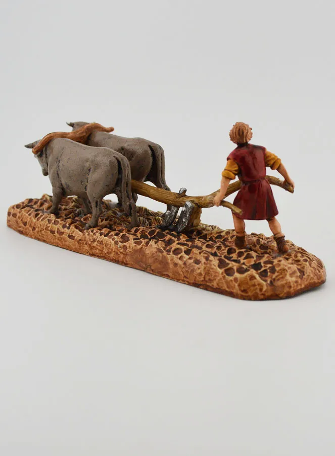 Krippenfigur Bauer mit Pflug – Höhe 6 cm (pic 4)