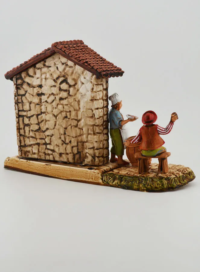 Krippenfigur Taverne mit Wirt und Gast (pic 4)