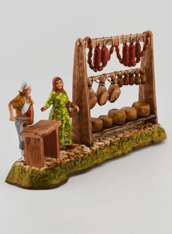 Krippenfigur – Metzger mit seinem Verkaufsstand – 6cm (pic 3)