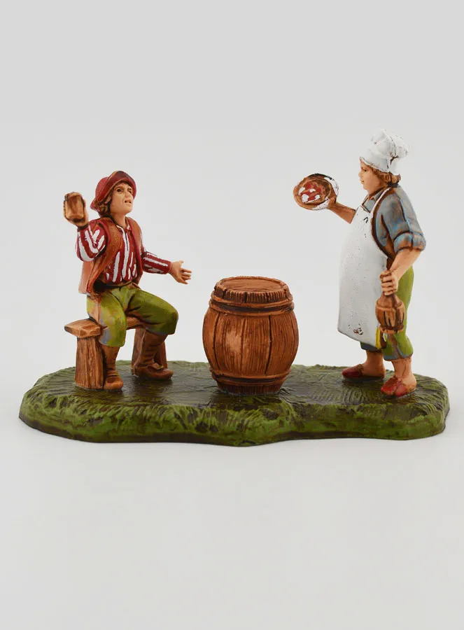 Krippenfigur Gastwirt und Gast – 6cm (pic 1)