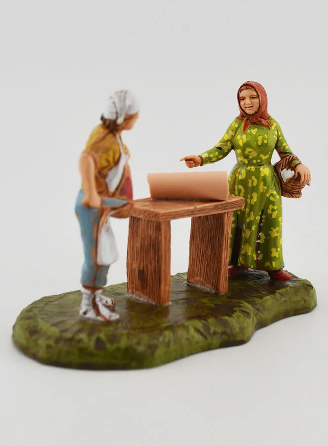 Krippenfigur Metzger und Kundin – 6cm (pic 2)