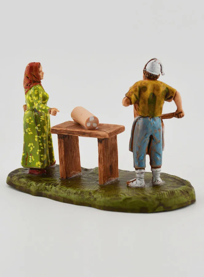 Krippenfigur Metzger und Kundin – 6cm (pic 4)