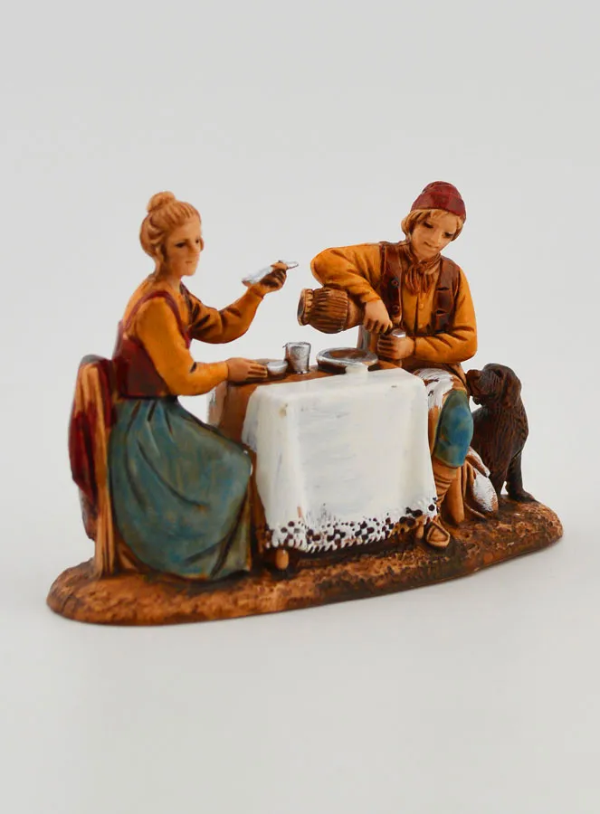 Krippenfigur Paar am Tisch – 6cm (pic 3)