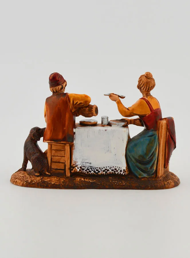 Krippenfigur Paar am Tisch – 6cm (pic 4)