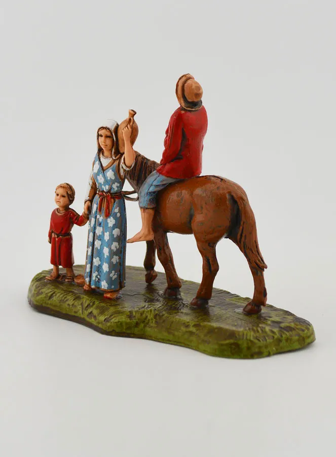 Krippen-Figur Mann zu Pferd mit Familie – 6 cm (pic 2)