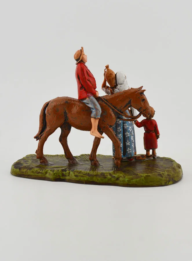 Krippen-Figur Mann zu Pferd mit Familie – 6 cm (pic 4)