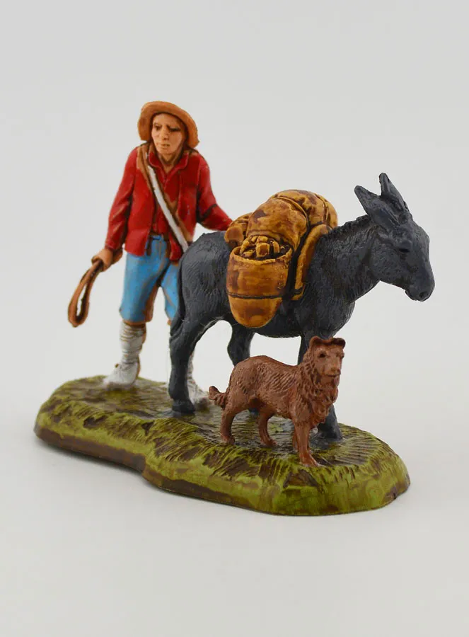 Krippenfigur Mann und sein Maultier – 6 cm (pic 2)