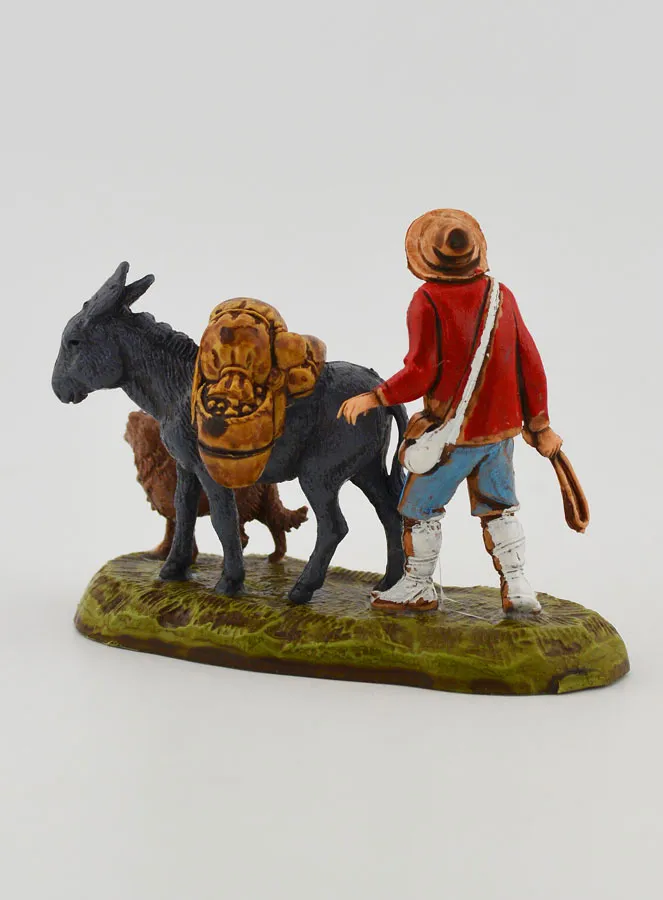 Krippenfigur Mann und sein Maultier – 6 cm (pic 4)