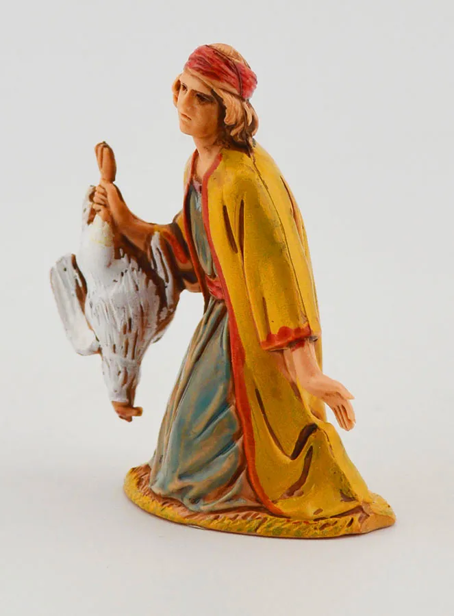 Krippenfigur Mann mit Huhn – 6 cm (pic 2)