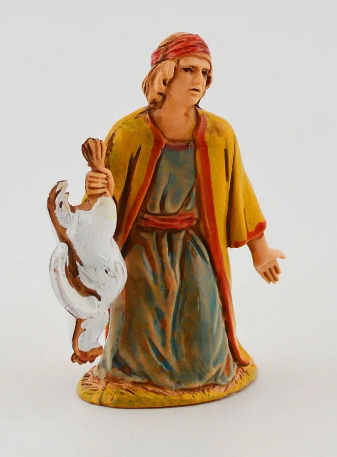 Krippenfigur Mann mit Huhn – 6 cm (pic 3)
