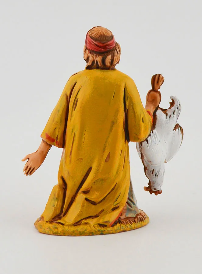 Krippenfigur Mann mit Huhn – 6 cm (pic 4)