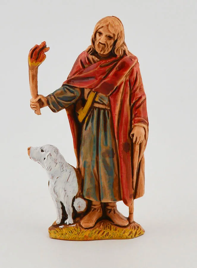 Krippenfigur Nachtwächter und sein Hund – 6 cm (pic 1)