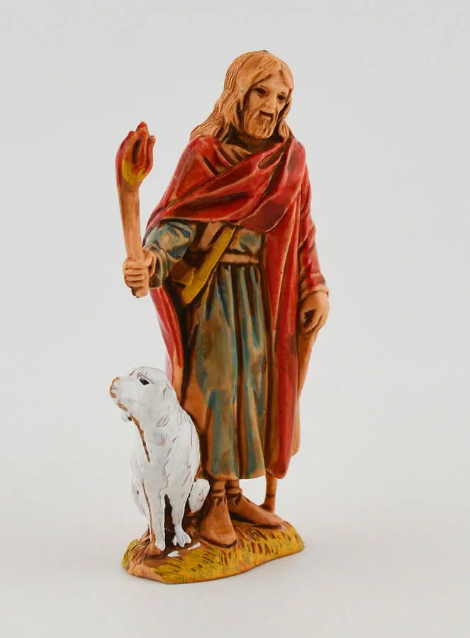 Krippenfigur Nachtwächter und sein Hund – 6 cm (pic 3)