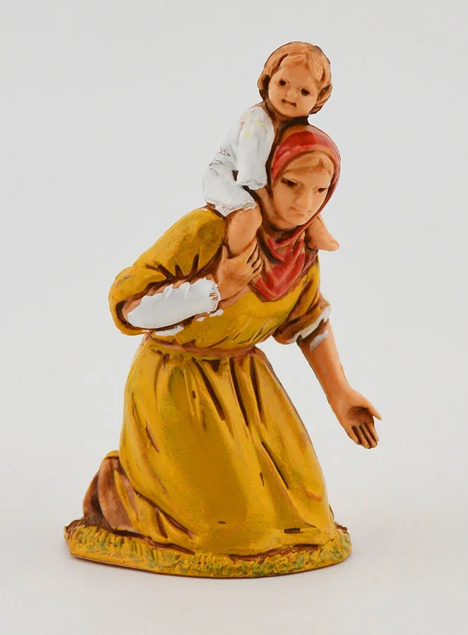 Krippenfigur Bettlerin mit Kind – 6 cm (pic 1)