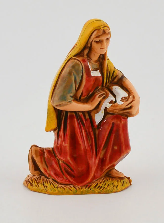 Krippenfigur Waschfrau mit Korb – 6 cm (pic 1)